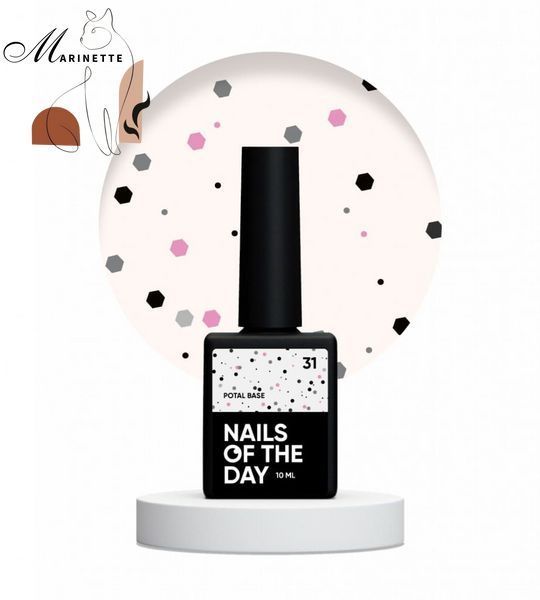 Nails Of The Day Potal bază 31 lăptoasă cu hexagoane 10 ml NOTD_472 foto