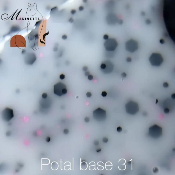 Nails Of The Day Potal bază 31 lăptoasă cu hexagoane 10 ml NOTD_472 foto