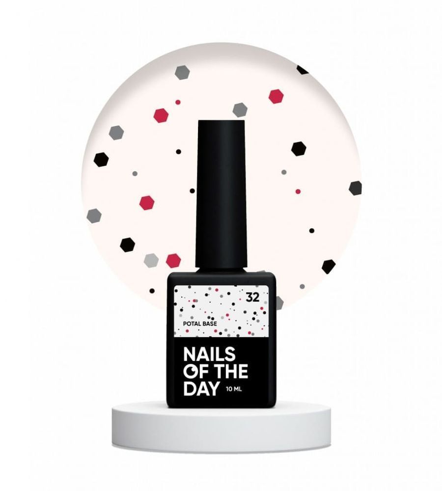 Nails Of The Day Potal bază 32 lăptoasă cu hexagoane 10 ml NOTD_473 foto
