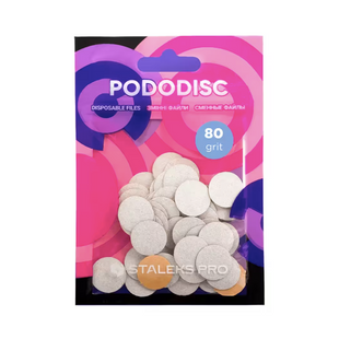 Сменные файлы PODODISC STALEKS PRO S 80 грит 50 шт белые для педикюрного диска  PDF-15-80w фото