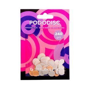 Сменные файлы PODODISC STALEKS PRO XS 240 грит 50 шт белые для педикюрного диска  PDF-10-240w фото