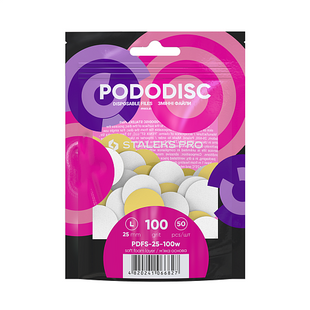 Сменные файлы PODODISC STALEKS PRO L 100 грит белые мягкая основа для педикюрного диска  PDFS-25-100w фото