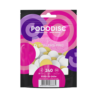 Сменные файлы PODODISC STALEKS PRO  L 240 грит белые мягкая основа для педикюрного диска PDFS-25-240w фото