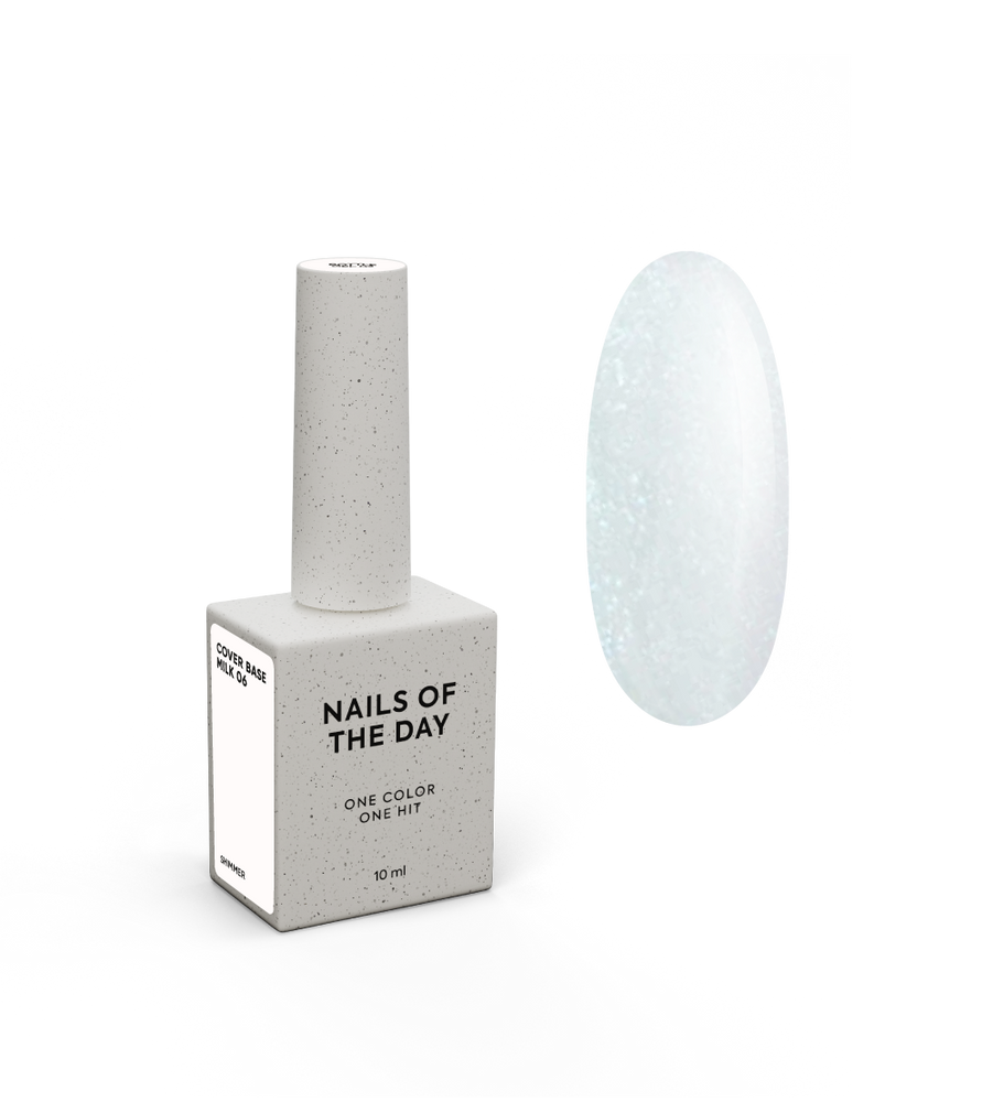База Nails Of The Day Cover base NEW Formula Milk 06 молочная с шиммером 10 мл NOTD_589 фото
