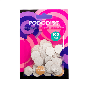 Сменные файлы PODODISC STALEKS PRO S 100 грит 50 штбелые для педикюрного диска  PDF-15-100w фото