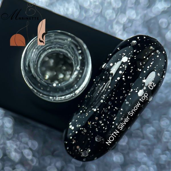 Top Nails Of The Night Bronze Snow top 03 cu hexagoane bronz 10 ml NOTD_295 foto