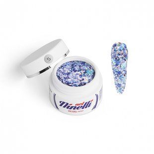 UV гель Glitter от Ninelli 5 лиловый с шестигранниками 5 мл. 5974 фото