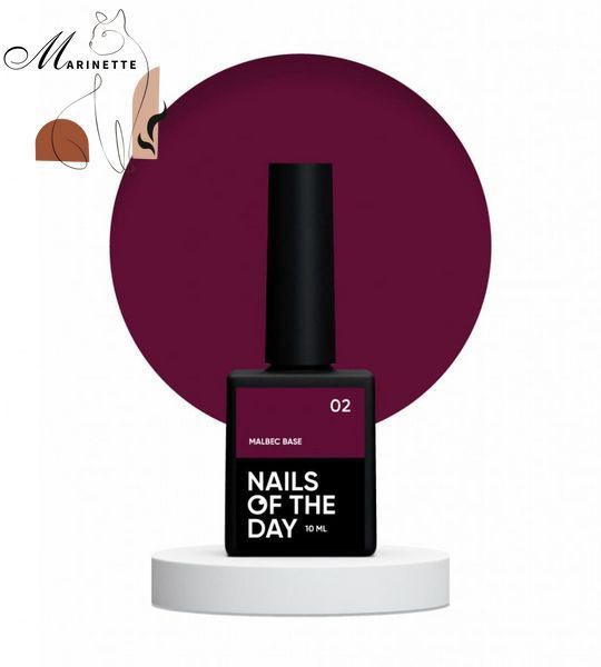 Nails Of The Day Malbec baza 02 colorat visiniu 10 ml NOTD_150 foto