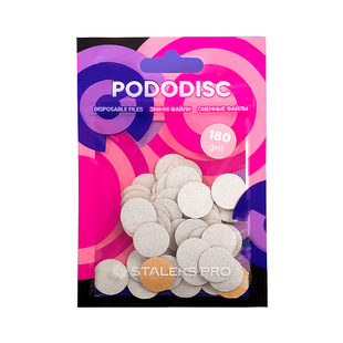 Сменные файлы PODODISC STALEKS PRO S 180 грит 50 шт белые для педикюрного диска   PDF-15-180w фото