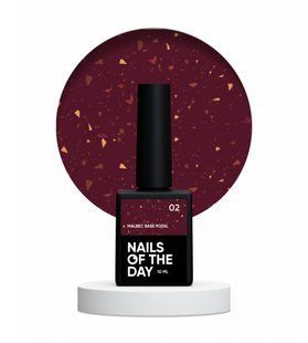 База Nails Of The Day Malbec base Potal 02 витражная с поталью 10 мл NOTD_135 фото
