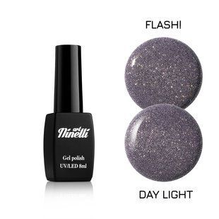 Lac de gel ArtNinelli Platinum 06 nud-liliac cu foiță densă de aur 8 ml. 9894 foto