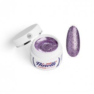 UV гель Ninelli Platinum 9. бордовый с золотыми блёстками для дизайна фольгированный 5 мл. 4761 фото