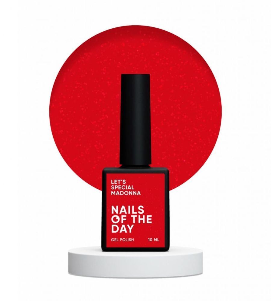 Lac cu gel Nails Of The Day Let's special Madonna red with fine shimmer 10 ml NOTD_362 foto