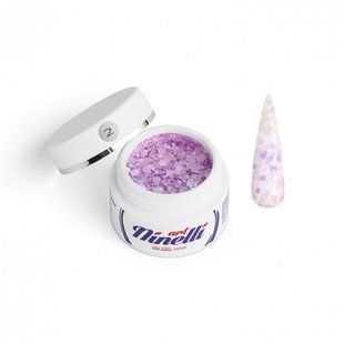UV гель Glitter от Ninelli 2,фиолетовый  для дизайна глиттер 5 мл 5998 фото