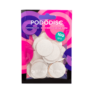 Сменные файлы PODODISC STALEKS PRO L белые для педикюрного диска L 100 грит 50 шт PDF-25-100w фото