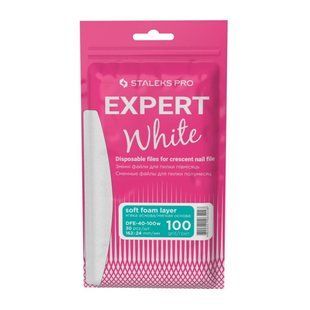 Сменные файлы STALEKS PRO EXPERT 40 белые на мягкой основе для пилки полумесяц 100 грит 30 шт DFE-40-100w фото