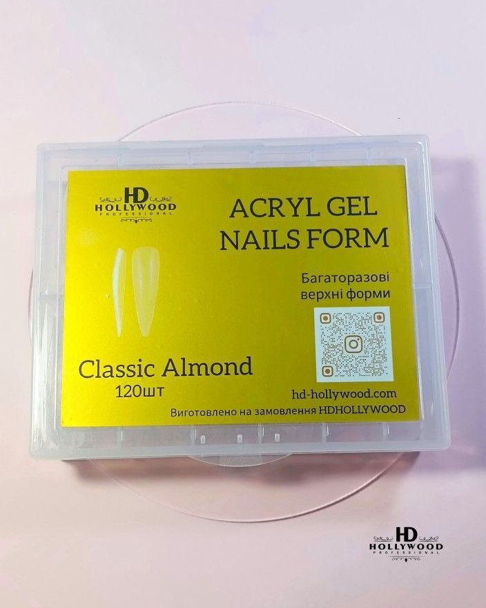 Верхние формы HD Hollywood Nails Form Classic Almond классический миндаль 120 шт ВфКМ фото