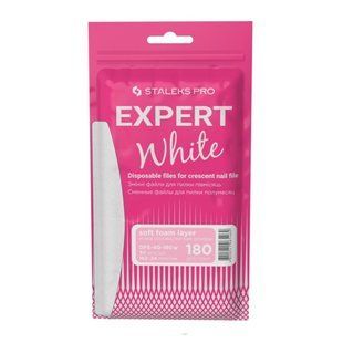 Сменные файлы STALEKS PRO EXPERT 40 белые на мягкой основе для пилки полумесяц 180 грит 30 шт  DFE-40-180w фото